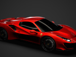 ferarri spider 488 pista 2020 3Dモデル
