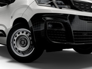 peugeot partner uk-spec professional crew van 2020 3D Model