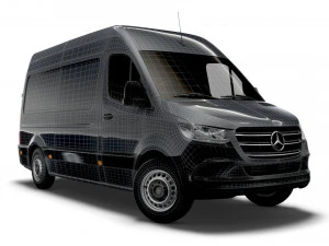 mercedes benz sprinter l2h2 uk-spec 2020 3D Model
