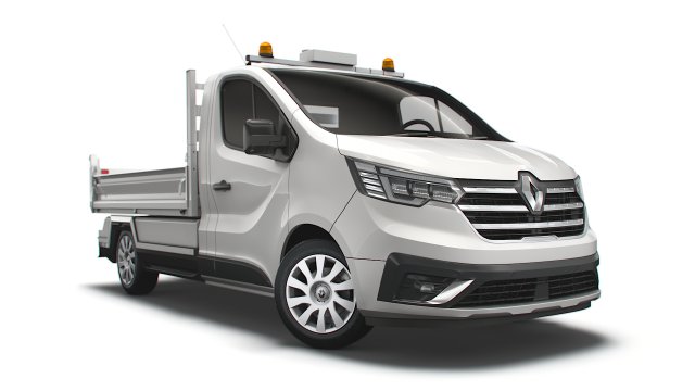 renault trafic tipper 2021 3D Model .c4d .max .obj .3ds .fbx .stl .blend 