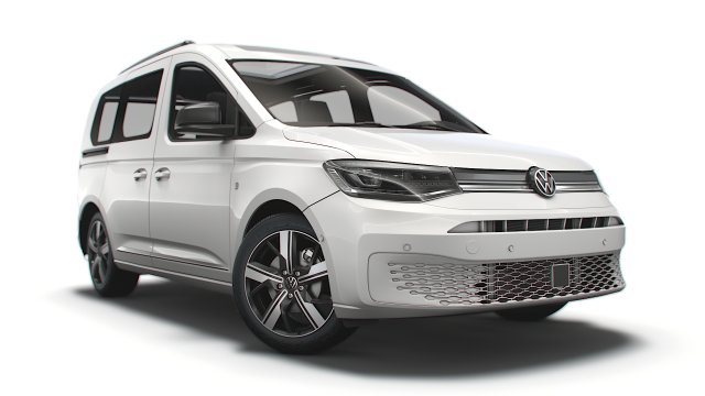 volkswagen caddy life 2021 Model 3D .c4d .max .obj .3ds .fbx .stl .blend 