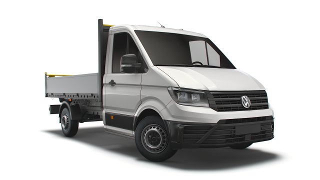 vw crafter single cab tipper 2021 3D Model .c4d .max .obj .3ds .fbx .stl .blend 
