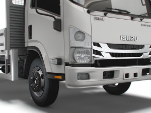 isuzu elf rigid body truck 2021 3D Model