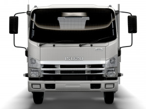 isuzu npr rigid body truck 2021 3D Model
