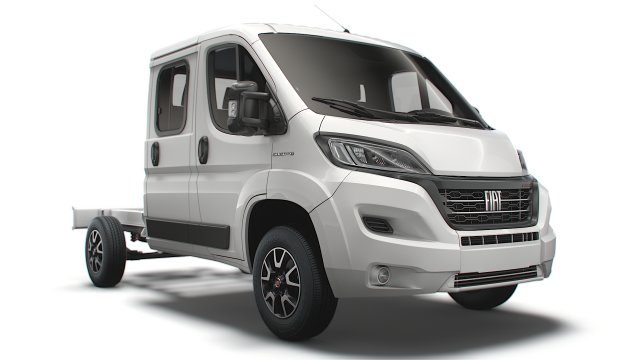 fiat ducato chassis truck crew cab 3450 wb 2022 Model 3D .c4d .max .obj .3ds .fbx .stl .blend