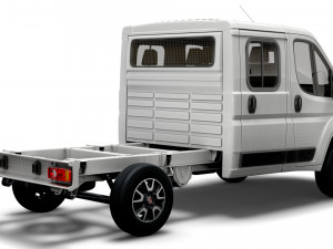 fiat ducato chassis truck crew cab 3450 wb 2022 Model 3D