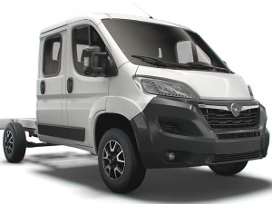 camion châssis opel movano cabine double 3450 wb 2022 Modèle 3D