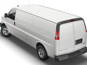 gmc savana cargo rwd 3500 extended van 2022 3D-Modell