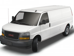 gmc savana cargo rwd 3500 extended van 2022 3D-Modell