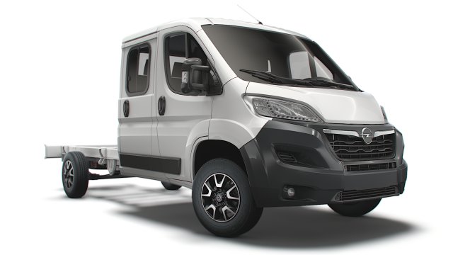 opel movano chassis truck crew cab 4035 wb xl 2022 Model 3D .c4d .max .obj .3ds .fbx .stl .blend 