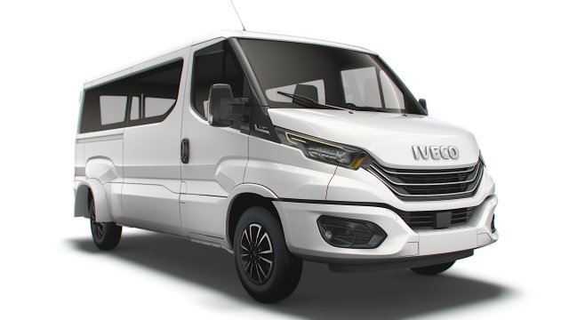 iveco daily window van l2h1 2022 3D Model .c4d .max .obj .3ds .fbx .stl .blend 