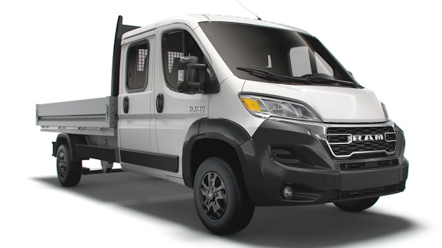 RAM Promaster Crew Cab Truck 2023 3D Model .c4d .max .obj .3ds .fbx .stl .blend 