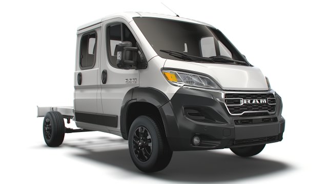RAM Promaster Chassis Truck Crew Cab 3450 WB 2023 3D Модель .c4d .max .obj .3ds .fbx .stl .blend 