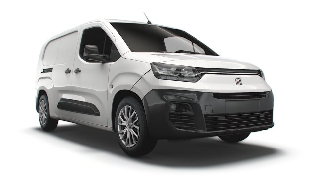 Fiat E-Doblo LWB Van 511 2023 3D Modell .c4d .max .obj .3ds .fbx .stl .blend