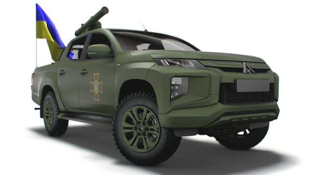 Mitsubishi L200 ATGM Stugna P 2022 3D Model .c4d .max .obj .3ds .fbx .stl .blend 