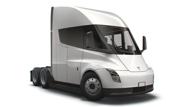 Tesla Semi Truck 2023 3D Модель .c4d .max .obj .3ds .fbx .stl .blend 