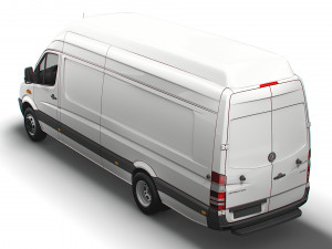 Mercedes Sprinter Cargo Van L4H3 2008 Modello 3D