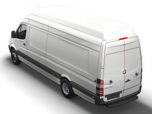 Freightliner Sprinter Cargo Van L4H3 2008 3D 모델