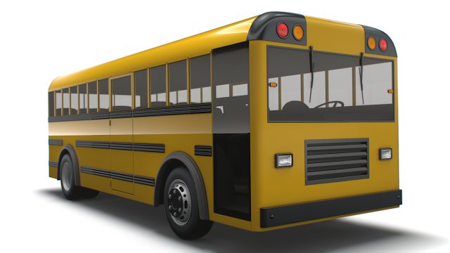 Generic School Bus 3D Model .c4d .max .obj .3ds .fbx .stl .blend 