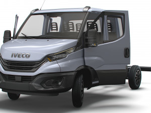 Iveco Daily Crew Cab L2 Chassis 2023 Modello 3D
