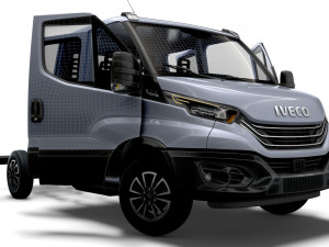 Iveco Daily Crew Cab L2 Chassis 2023 Modello 3D