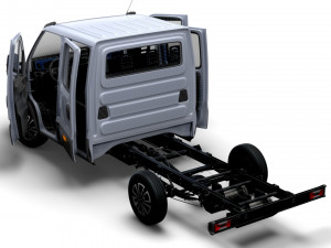 Iveco Daily Crew Cab L2 Chassis 2023 Modello 3D