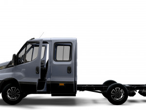Iveco Daily Crew Cab L2 Chassis 2023 Modello 3D