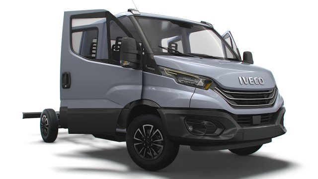 Iveco Daily Crew Cab L3 Chassis 2023 3D Model .c4d .max .obj .3ds .fbx .stl .blend 