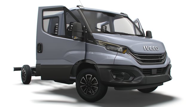 Iveco Daily Crew Cab L4 Chassis 2023 Modèle 3D .c4d .max .obj .3ds .fbx .stl .blend 