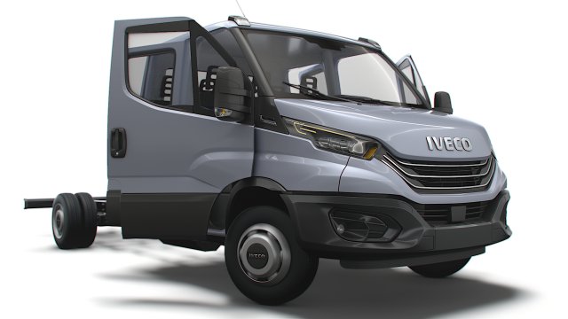 Iveco Daily Crew Cab L5 Chassis 2023 Modèle 3D .c4d .max .obj .3ds .fbx .stl .blend 