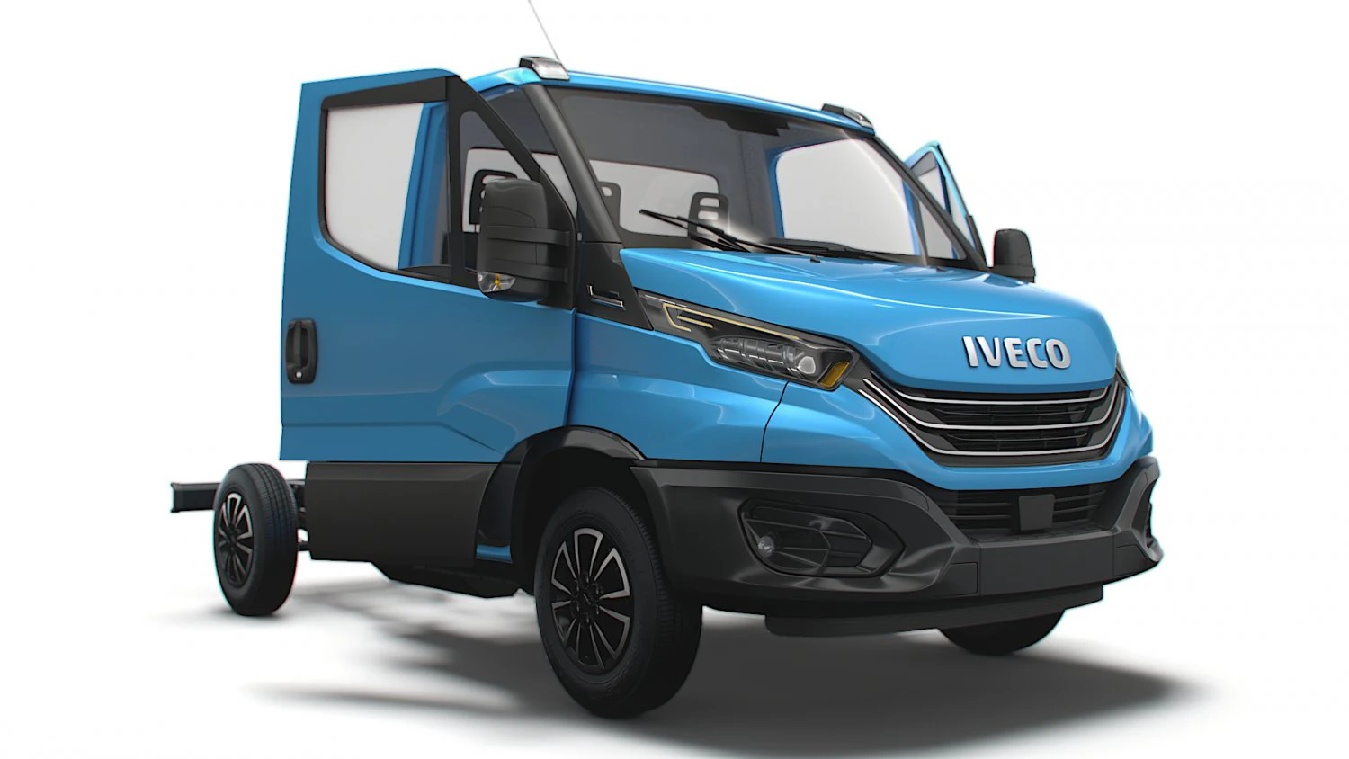 Iveco Daily Single Cab HQ Interior L1 Chassis 2023 3D Model .c4d .max .obj .3ds .fbx .stl .blend