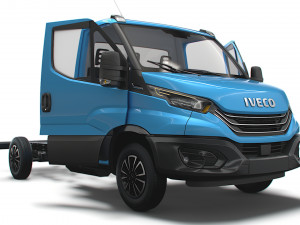 Iveco Daily Single Cab HQ Interior L2 Chassis 2023 3D Model