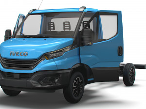 Iveco Daily Single Cab HQ Interior L2 Chassis 2023 3D Model