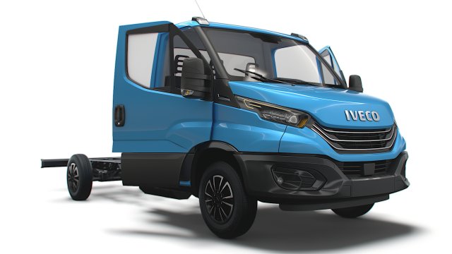 Iveco Daily Single Cab HQ Interior L3 Chassis 2023 Modelo 3D .c4d .max .obj .3ds .fbx .stl .blend 