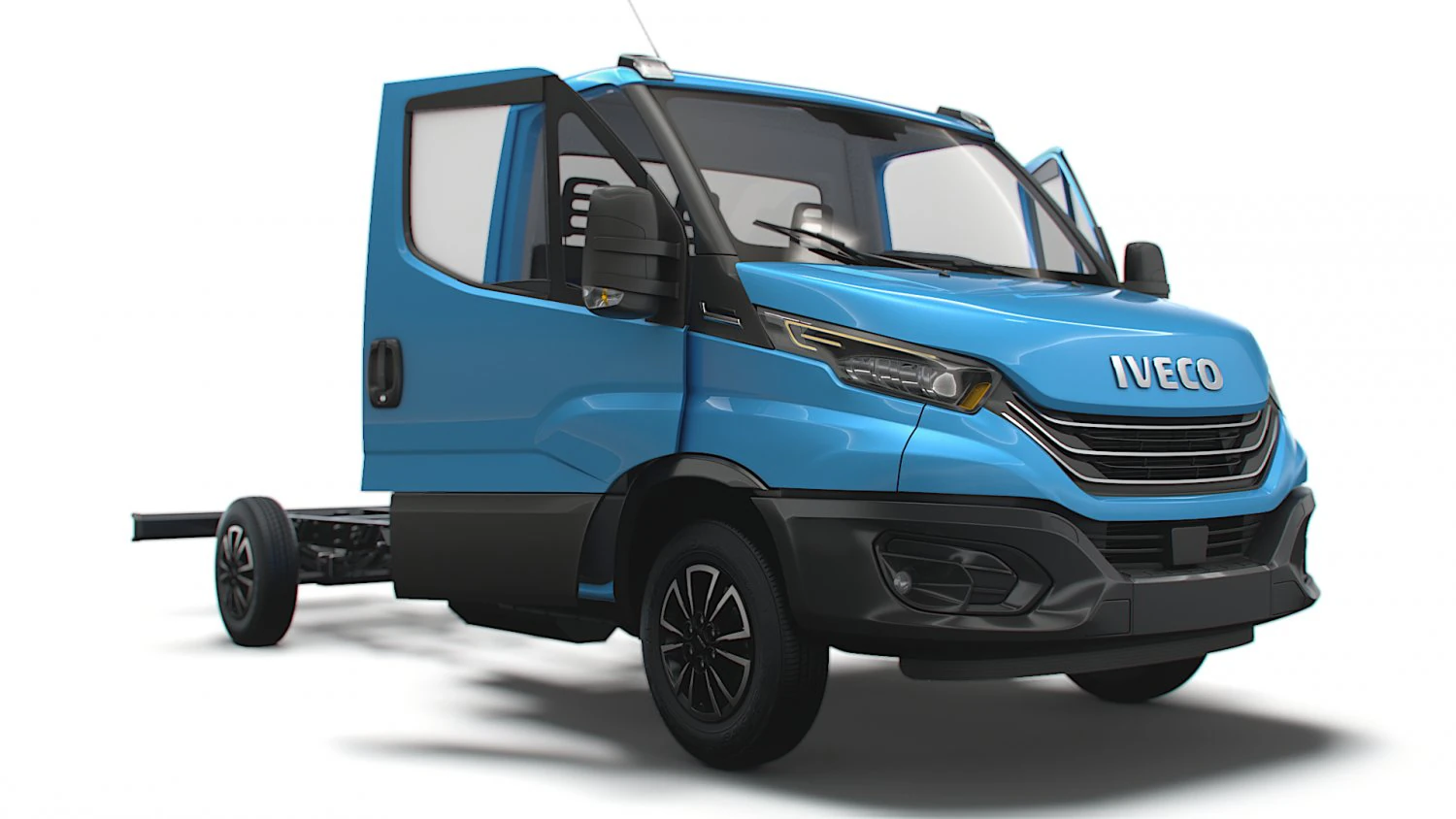 Iveco Daily Single Cab HQ Interior L3 Chassis 2023 3D Model .c4d .max .obj .3ds .fbx .stl .blend