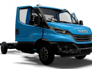 Iveco Daily Single Cab HQ Interior L4 Chassis 2023 3D Model