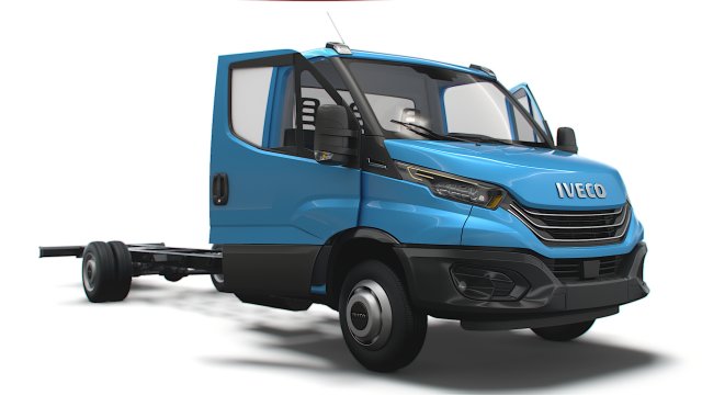 Iveco Daily Single Cab HQ Interior L7 Chassis 2023 3D 모델 .c4d .max .obj .3ds .fbx .stl .blend 
