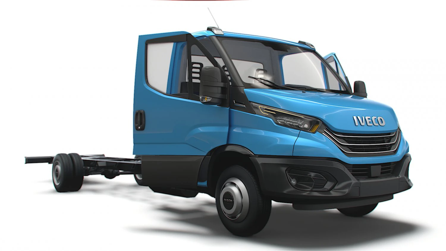 Iveco Daily Single Cab HQ Interior L7 Chassis 2023 3D Model .c4d .max .obj .3ds .fbx .stl .blend