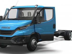 Iveco Daily Single Cab HQ Interior L7 Chassis 2023 3D Model