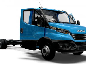 Iveco Daily Single Cab HQ Interior L7 Chassis 2023 3D Model