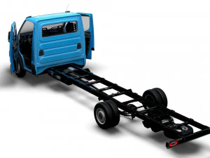 Iveco Daily Single Cab HQ Interior L7 Chassis 2023 3D Model