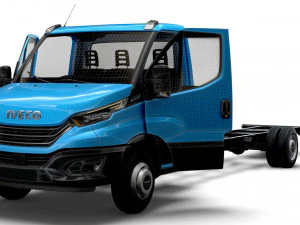 Iveco Daily Single Cab HQ Interior L7 Chassis 2023 3D Model