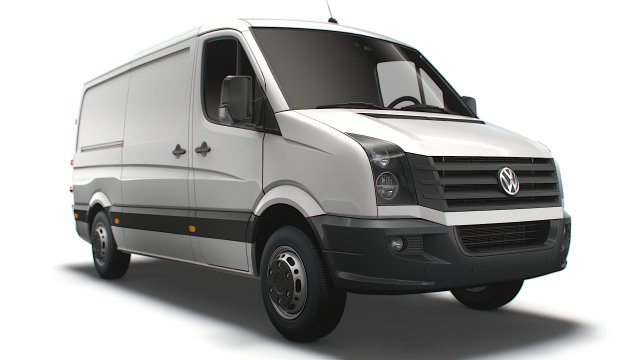 Volkswagen Crafter Van L2H1 2016 Modelo 3D .c4d .max .obj .3ds .fbx .stl .blend 