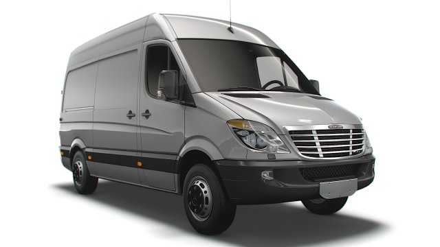 Freightliner Sprinter Cargo Van L2H2 2009 3D Model .c4d .max .obj .3ds .fbx .stl .blend 