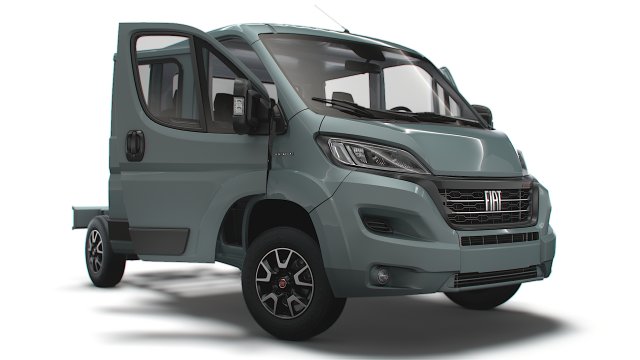 Fiat Ducato Chassis Truck CrCab 3450WB HQInterior 2023 Modello 3D .c4d .max .obj .3ds .fbx .stl .blend 