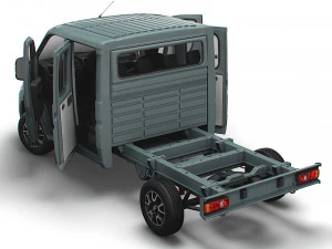 Fiat Ducato Chassis Truck CrCab 3450WB HQInterior 2023 3D Model
