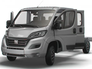 Fiat Ducato Chassis Truck CrCab 4035WB HQInterior 2023 3D Model