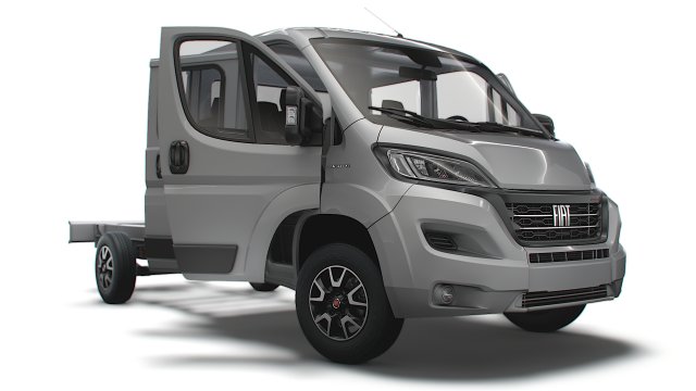 Fiat Ducato Chassis Truck CrCab 4035WBXL HQInterior 2023 Model 3D .c4d .max .obj .3ds .fbx .stl .blend 
