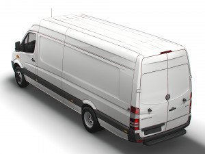 Mercedes Benz Sprinter Van L4H2 2008 Modello 3D