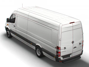 Mercedes Benz Sprinter Van L4H2 2008 3D Model